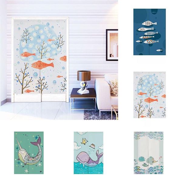 

cartoon lovely color ocean fish half panel curtain bedroom kitchen door curtain shower toilet partition