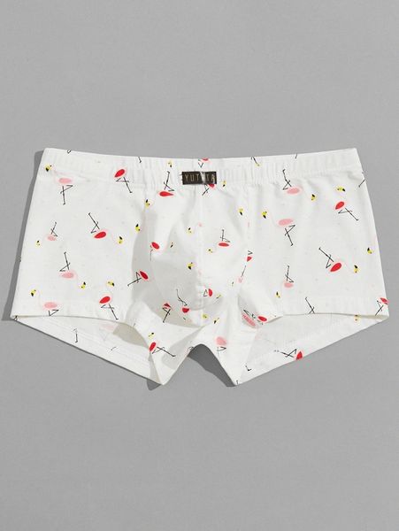 

men all over flamingo print boxer brief 45vi#, Black;brown