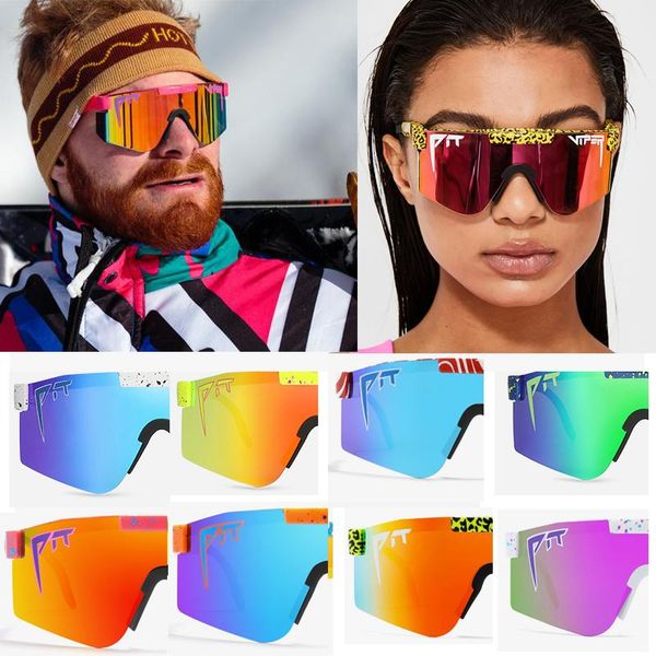 

2021 oversized sun glasses polarized mirrored red lens tr90 frame uv400 protection men sport pit viper, White;black