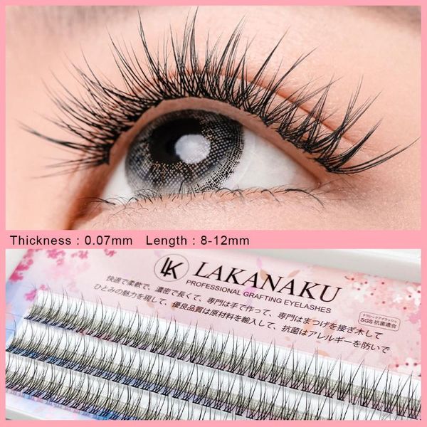 

false eyelashes 120 bundles individual lashes extension mink fish tail 12d 8-12mm makeup