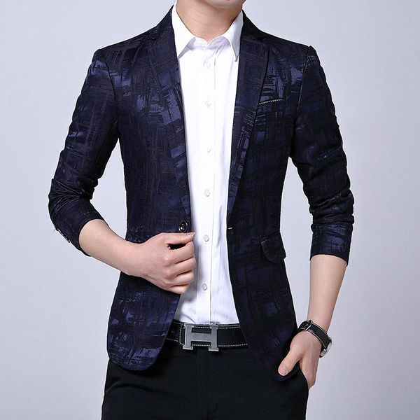 

men's suits & blazers arrival autumn men streetwear blazer casual long sleeve coat suit jacket slim fit mens clothing asian size 5xl, White;black