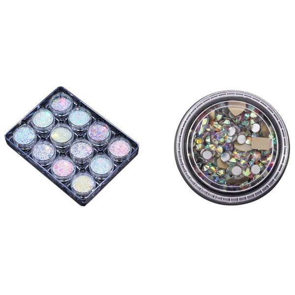 

nail drill & accessories mixed 3d rhinestones art decorations with powder pigment set