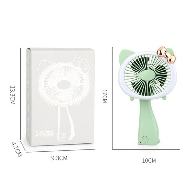 

mini led light handheld fan usb rechargeable portable folding electric fan j0pe