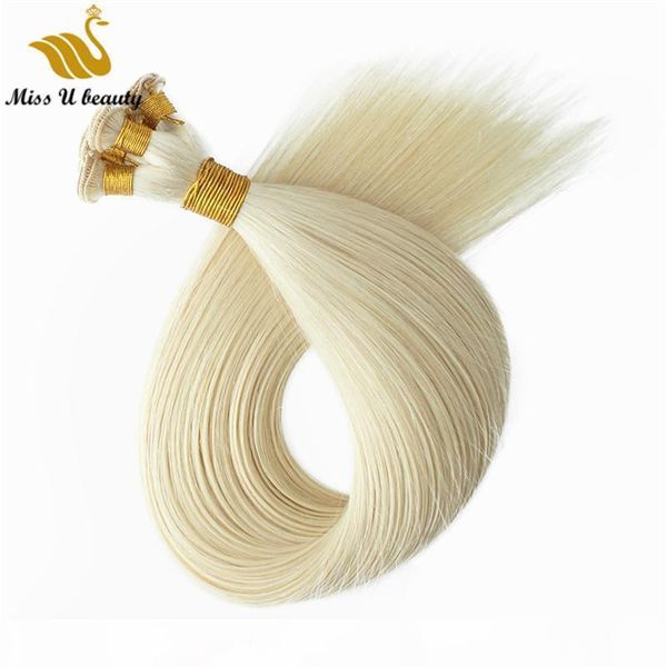 

hand tie weft hair weave remy hand tie human hair extension light color blonde pink red hair 200gram 2 bundles, Black