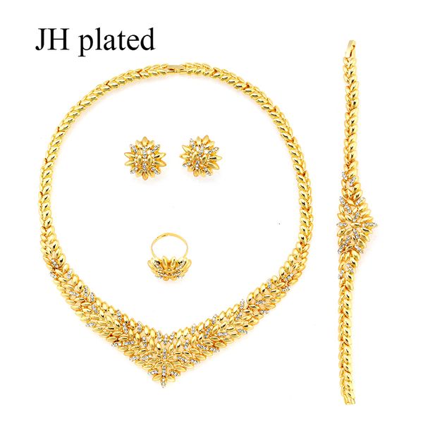 

jewelry sets jhplated new dubai necklace / bracelet earrings ethiopia eritrea arab women wedding gifts african fashion, Black