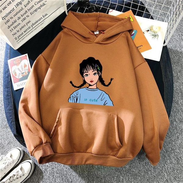 

women's hoodies & sweatshirts paris girl korean style autumn winter hooded sweatershirt women thick fashion long sleeve loose student j, Black
