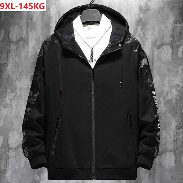 

men's jackets men autumn camouflage hooded patchwork plus size 8xl 9xl letter high streetwear oversize loose cool 58 60 62 56, Black;brown