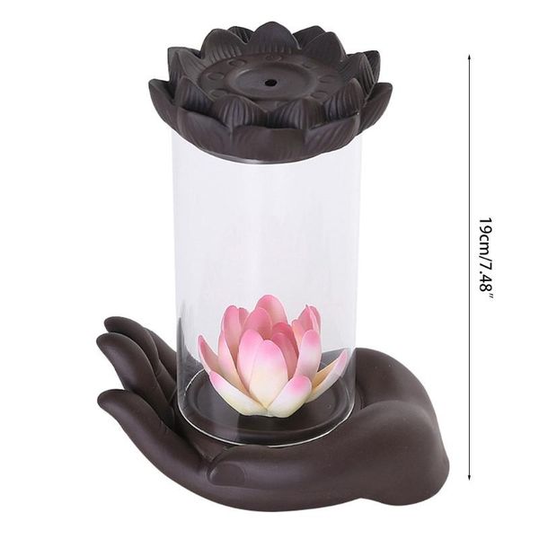 

fragrance lamps 875a lotus led ceramic backflow incense burner home decor censer