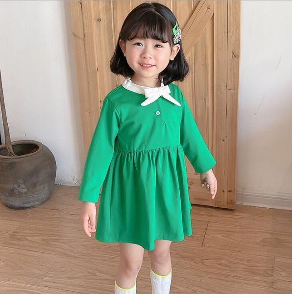 

2021 new style girls dress fashion spring cotton full sleeve girls dresses 1-6 years qs577, Red;yellow