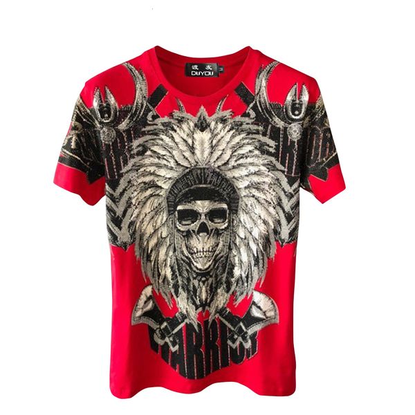 

2021 new t-shirt king of bling crystal skull round neck t shirts for men 100% cotton short sleeve tees camisetas hombre pp dy23 e5gh, White;black