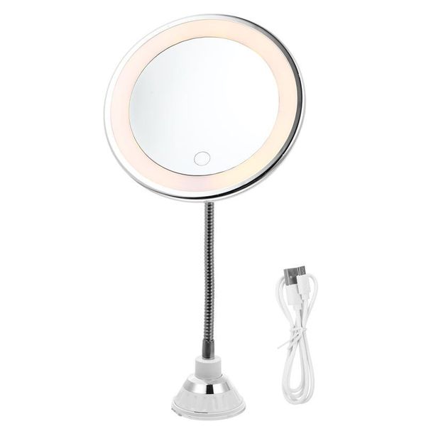 

compact mirrors 1pc makeup mirror with light sucker 10x magnification tri-color