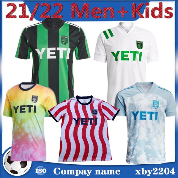 

21 22 mls austin fc soccer jerseys inaugural 2021 home black away white dario conca kleber xavier baez customize men+kids football shirts, Black;yellow