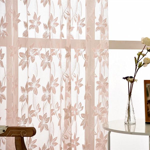

curtain & drapes pink lace curtains for living room bedroom sheer fashion voile translucidus (shading rate 1%-40%)