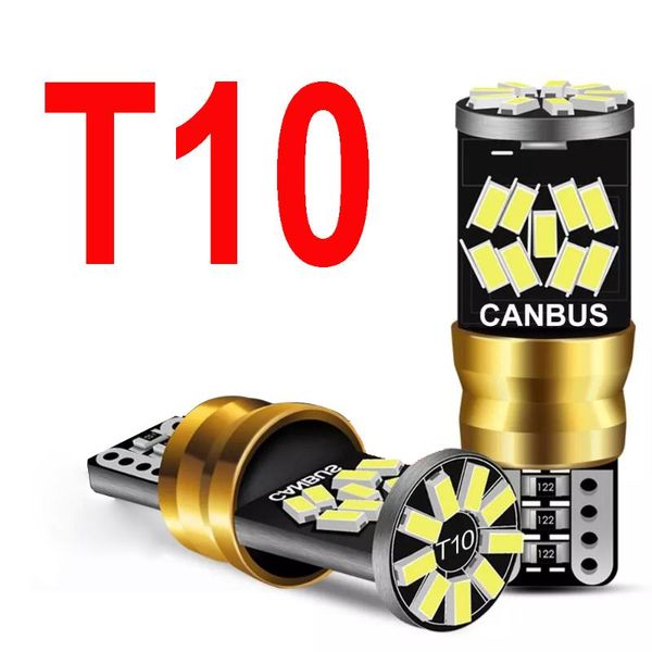 

emergency lights 2pcs t10 led canbus w5w light bulbs no error 27smd car interior reading parking lamp auto trunk side door white