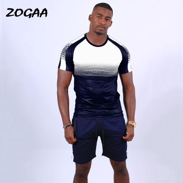 

men's tracksuits zogaa sets men basketball sports gradient t-shirt shorts two-piece suit male clothing chic casual, Gray