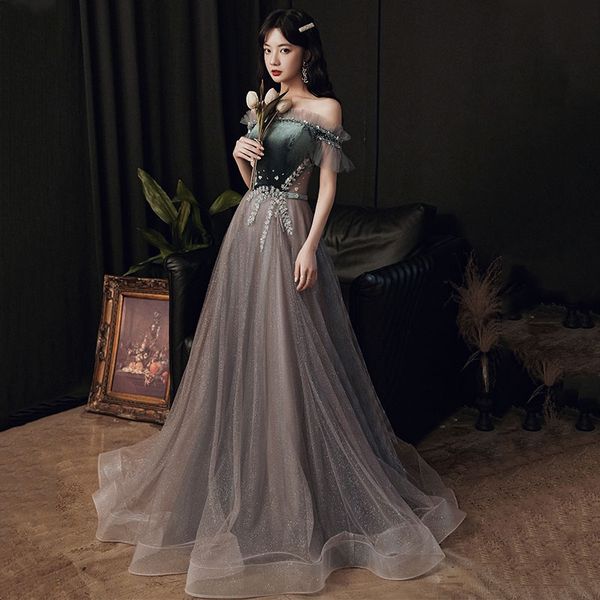 

Chic Agaric Lace Up Strapless Off Shoulder Evening Dress Brilliant Appliques Backless Bnadage Women Party Gown Celebrity Dress, As the photo