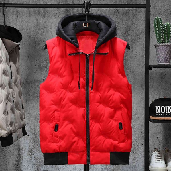 

men's vests winter vests embroidered lightning blazers detachable sleeveless hats warm coats and thick pographic jackets men's clo, Black;white