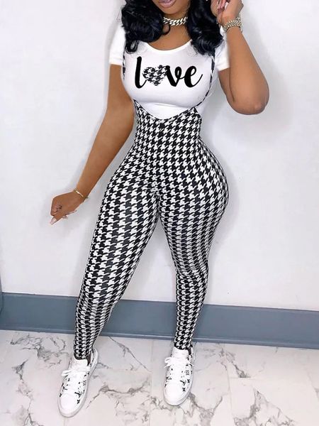 

2-piece women's printed short sleeve and crew neck t-shirt, spaghetti shoulder strap combo, summer wear, 2021 0q0a, Gray