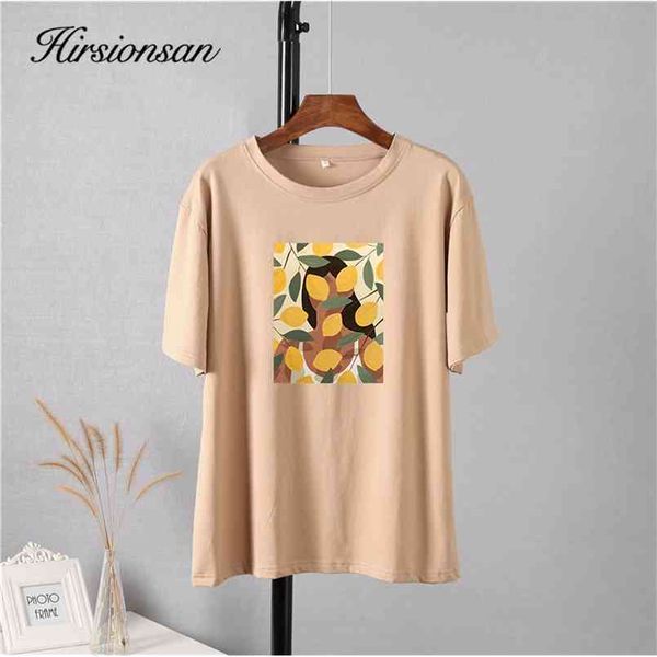 

hirsionsan gotic graphic t shirt women fashion aesthetic lemon print summer korean cotton short sleeve female tees 210708, White
