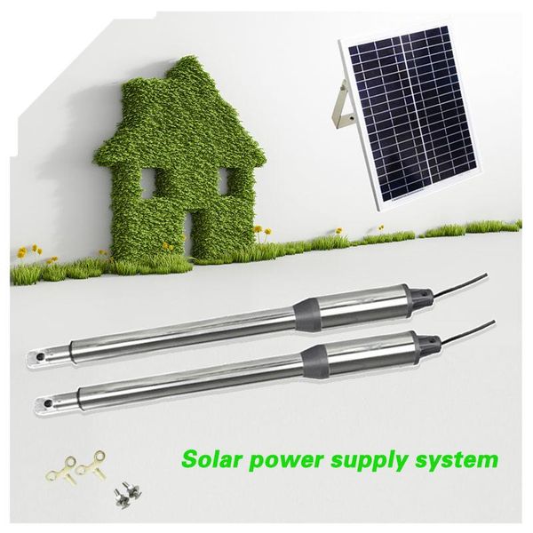 

24v dc 20w 17v solar panel power system linear actuator swing steel wooden gate opener 24vdc motor with infrared beams sonser