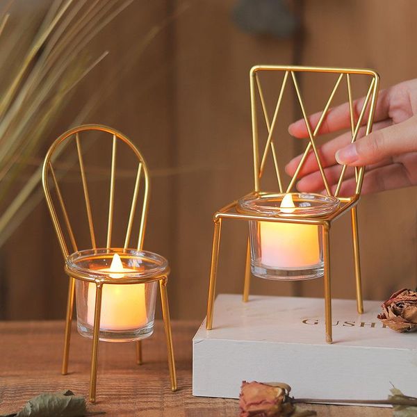 

candle holders metal crafts chair shape holder candlestick deskdecoration home living room light dinner table decor