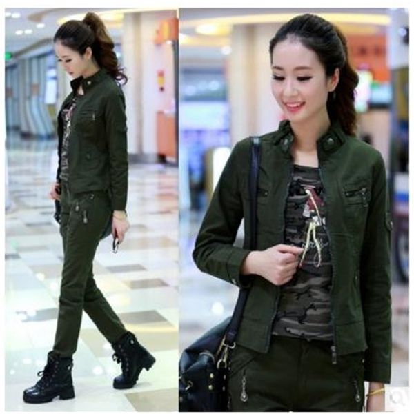 

women's jackets spring and autumn casual military short section army green female coat casaco feminino jaqueta feminina s/6xl j207, Black;brown