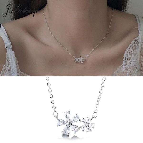 

pendant necklaces jisensp vintage romantic crystal silver plated flowers necklace bohemian jewelry for women valentine's day gift bijou