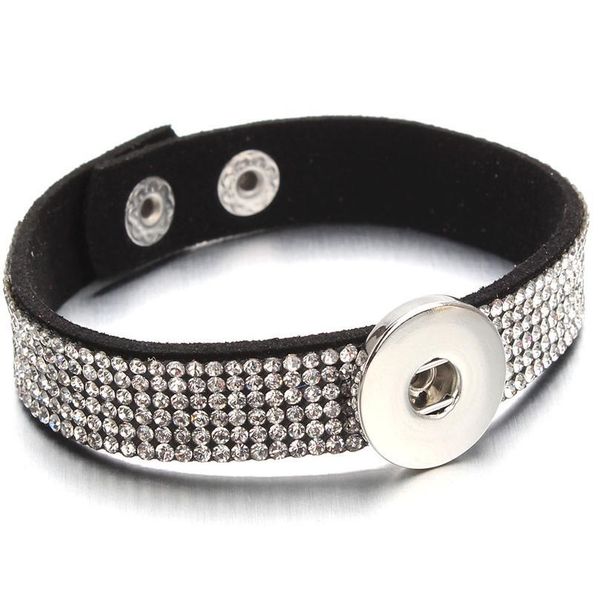 

snap jewelry 12mm 18mm snap buttons bracelet 9 colors wholesale velvet bracelet crystal snap bracelets for w jllynh, Golden;silver