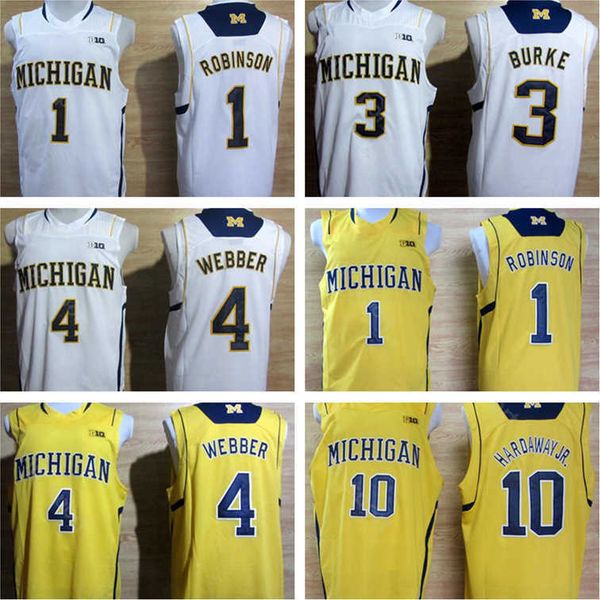 

college michigan wolverines tim hardaway jr 1 glenn robinson iii 3 trey burke chirs webber 41 glen rice basketball jerseys shirt, Black