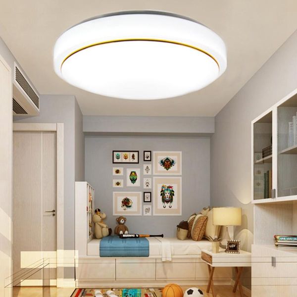 

led ceiling light dimmble 12w/18w/24w/48w high side single gold wire round lamps warm white/white surface mounted ceiling lamps