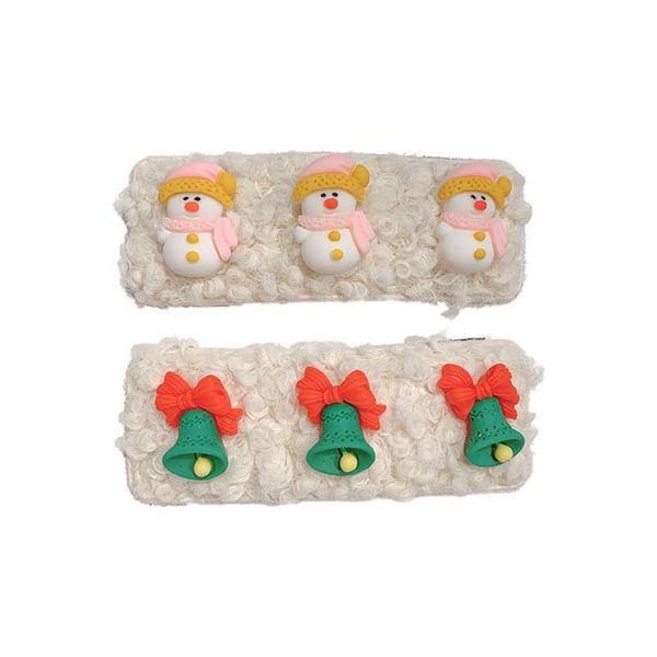 

baby hair accessories alligator clips girl barrettes things childrens autumn/winter lamb christmas bb cute plush edge card headdress d3096, Slivery;white