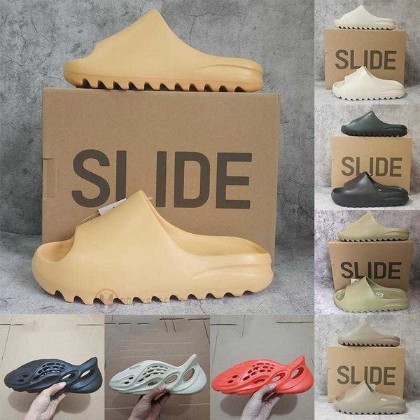 

factory eur 36 -47 mens slides foam runner solid black triple red golf white women slippers kanye flip flops sandal home outdoor loafers zlh