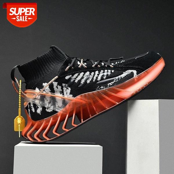 

2021 men's sneakers fashion high breathable casual running sports shoes mixed color lace-up comfy male footwear #f21u