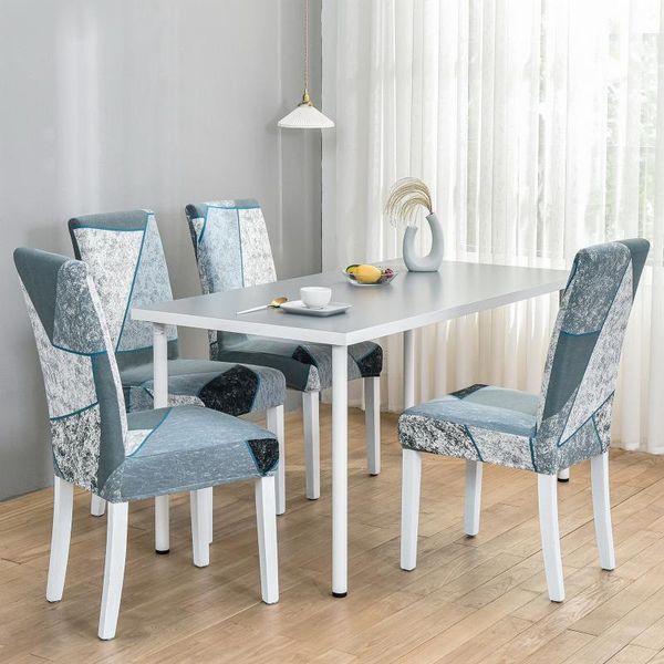 

chair covers cover simple home printed household thickened fleece universal kitchen dining seat spandex
