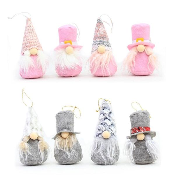 

decorative objects & figurines 4pcs christmas santa plush doll pendant figurine tree hanging ornament for gifts
