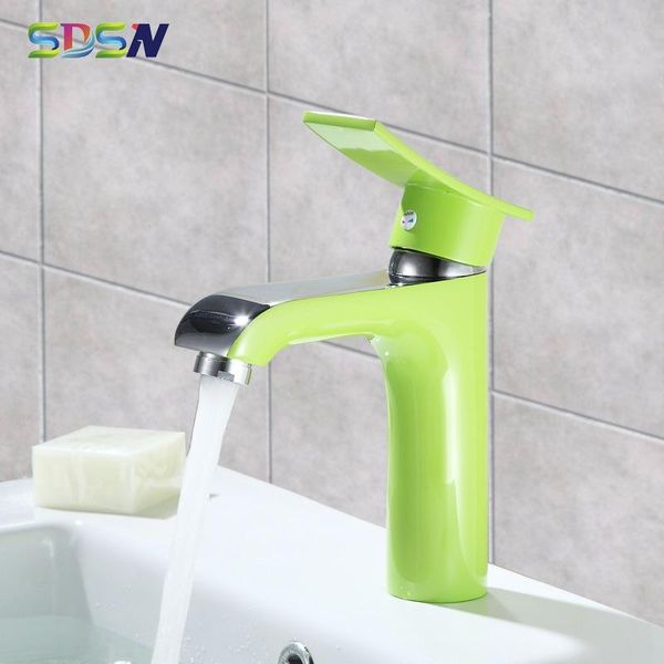 

bathroom sink faucets green basin faucet sdsn deck mounted brass mixer home cold water tap painting