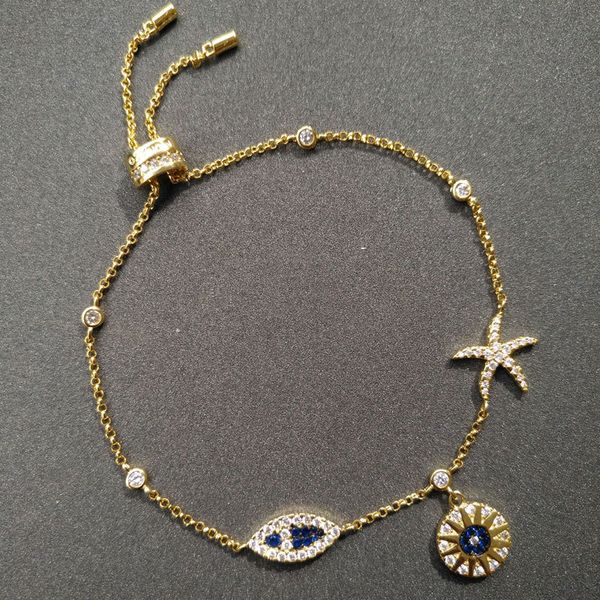 

cheny s925 sterling silver june product tropical romantic starfish bracelet female high-end bohemian style jewelry, Golden;silver