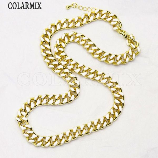 

chains 4 strand summer color chain necklace multi size for women fashion jewelry accessories big link 9792, Silver