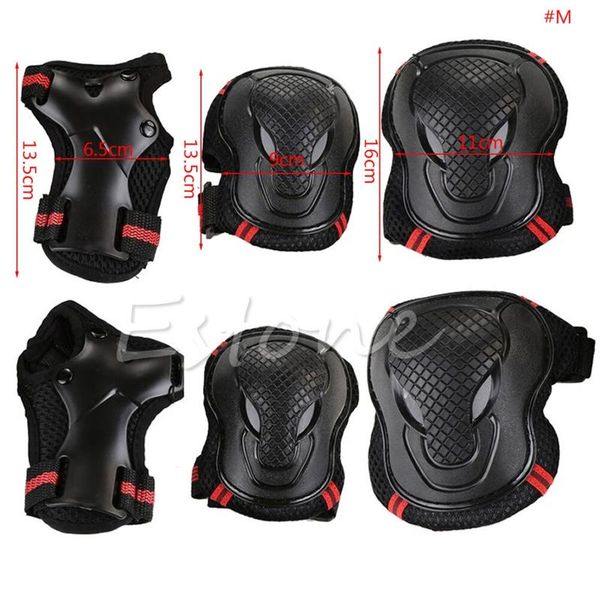 

6pcs set kids skating scooter elbow knee wrist safety pads gear, Black;gray
