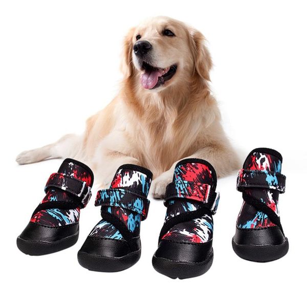 

dog apparel 4pcs/set pet waterproof shoes winter super warm boots anti slip for small chihuahua protectors