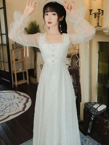 

casual dresses fairy's fall is a small formal attire of french design stitching net yarn black dress temperament first love 8326, Black;gray