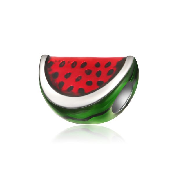 

1pcs cute watermelon bead pendant adapting original pandora charm bracelet women jewelry making gifts, Silver