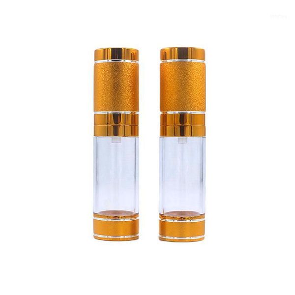 

storage bottles & jars 20pcs/lot plastic transparent vacuum bottle 15ml gold cover empty water emulsion packing