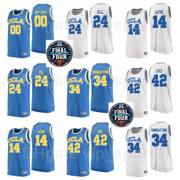 

ncaa final four college basketball ucla bruins 34 david singleton jersey 42 kevin love 5 baron davis jalen hill lonzo ball zach lavine, Black