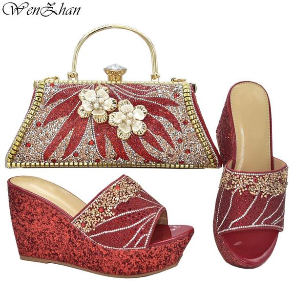 

dress shoes latest italian women with matching bags set african women's party and bag wedegs heels for vacation d15-29, Black
