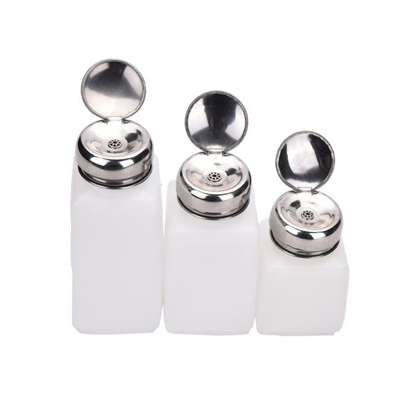 

100ml/200ml/250ml dispenser pumping bottle liquid alcohol press nail polish remover dispenser pumping bottle color
