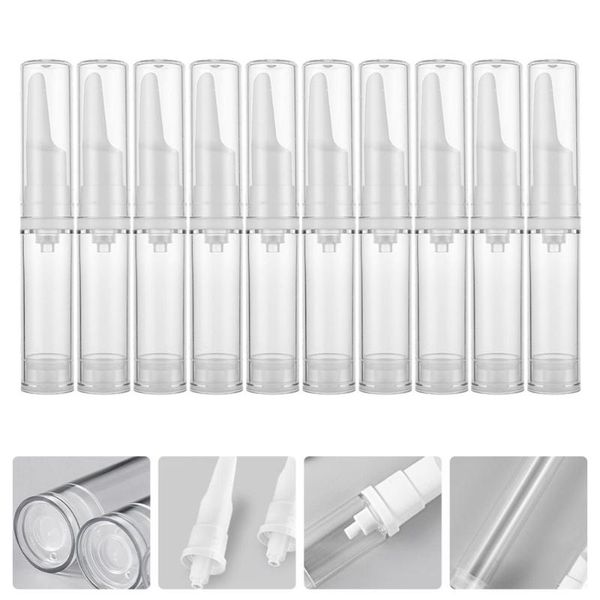 

storage bottles & jars 10pcs 5ml eye serum pump airless vacuum empty refillable bottle
