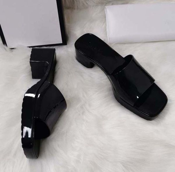 

2021 fashion beach thick bottom lady high heel slippers shoe02 01, Black