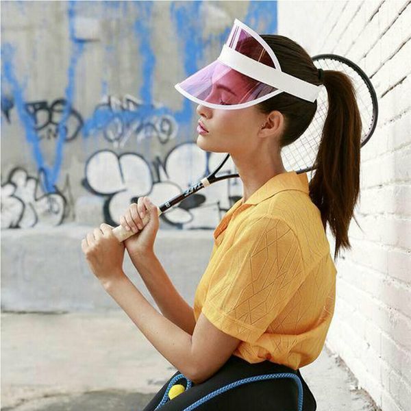 

new summer neon sun visor hat for golf sport tennis headband cap casual, Black;blue