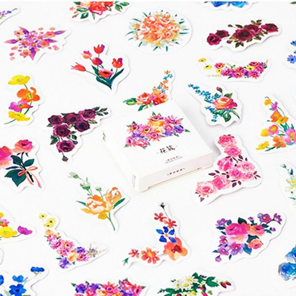 

5pieces/lot 40pcs decorative flowers memo stickers pack posted it kawaii planner scrapbooking stationery escolar school supplies